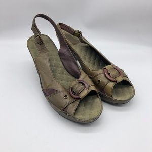 Indigo by Clarks | green slingback heeled sandals